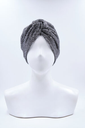 Turbante Elsa Full Paillettes Pleated Argento