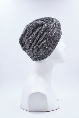 Turbante Elsa Full Paillettes Pleated Argento