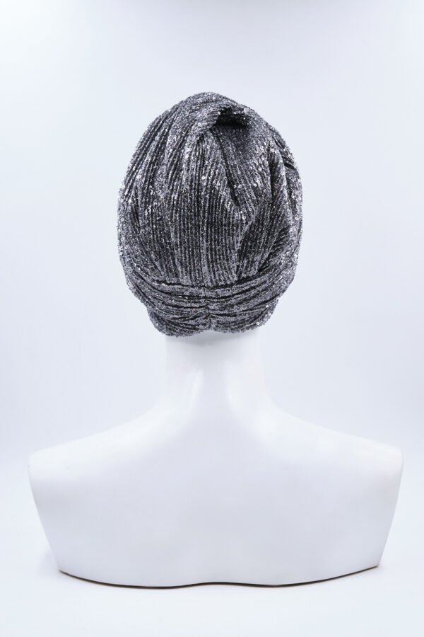 Turbante Elsa Full Paillettes Pleated Argento - immagine 3