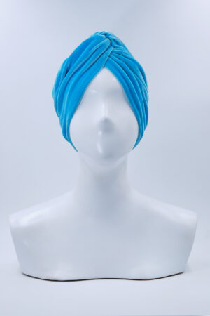 Turbante Elsa Velluto Turchese