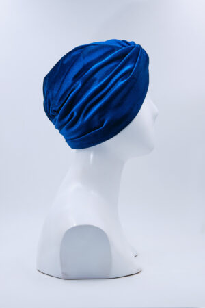 Turbante Elsa Velluto Blu Cobalto