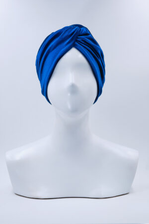 Turbante Elsa Velluto Blu Cobalto