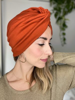 Turbante Elsa Cashmere Rust Orange